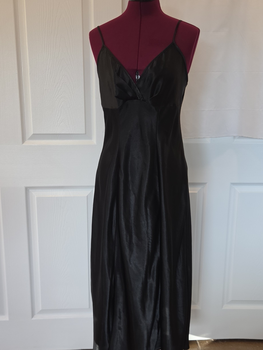 Satin-y Black Slip Dress Size S Goth 90s Whimsigoth Y2k Lingeriecore